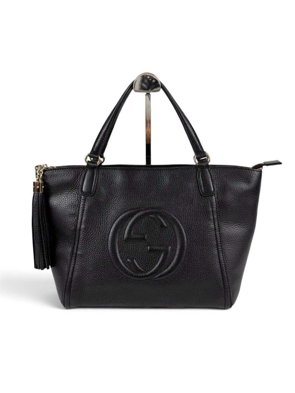 Gucci Soho Hand Tote Black Leather